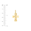 Two-Tone Cross Pendant with Footprints