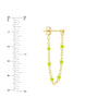 6 Beads Green Enamel Front to Back Earrings