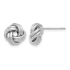 14K with White Rhodium Plating Polished Love Knot Post Earrings