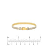 Plated Sterling Silver Triple CZ Row Bracelet