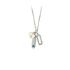 Sterling Silver Love Bar with CZ Mixed Charm Necklace