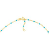 Light Turquoise Enamel Bead on Piatto Chain