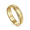 14K Yellow Gold 6mm - Men's Wedding Band in Sandblast Finish