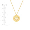 Chevron and Puff Heart Medallion Necklace