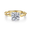 14K White-Yellow Gold Twisted Round Diamond Engagement Ring