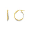 15mm Intertwined Plain/Twisted Tube Hoop Earrings