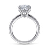 14K White Gold Oval Diamond Engagement Ring