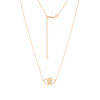 Evil Eye Cutout Adjustable Necklace