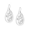 Plated Sterling Silver Teardrop Vine Dangle Earrings