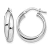 Sterling Silver RH-plated Polished Twisted Hoop Earrings
