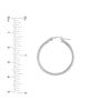 Sterling Silver 2mm x 25mm Polished Hoop Earrings