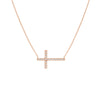 Sideways Cross Necklace with 1/5tcw Diamond