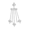 Sterling Silver Diamond-Shaped CZ Chandelier Dangle Earrings