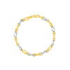 Two-Tone Textured Wavy Oval and Circle Bracelet