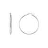 3mm x 40mm Diamond-Cut Hoop Earrings