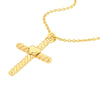 Twist Cross Heart Center Necklace