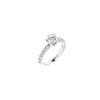 14K White 6.5 mm Round Engagement Ring Mounting