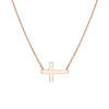 Sideways Mini Cross Adjustable Necklace