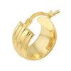 Plated Sterling Silver Ribbed Baby Hoop Earrings