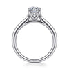 14K White Gold Oval Solitaire Diamond Engagement Ring
