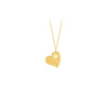 Tilted Heart with Paw Cutout Necklace