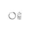 Sterling Silver Ribbed Thick Circle Hoop Earrings
