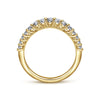 Curved-14K Yellow Gold Diamond Anniversary Band