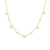 Initial &amp; Diamond Bezel Station Necklace