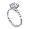 14K White Gold Round Solitaire Diamond Engagement Ring
