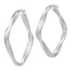 Sterling Silver RH-plated Radiant Essence Twisted Hoop Earrings