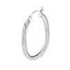 Sterling Silver Rope Twist Oval Tube Hoop Earrings