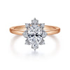 Unique 14K White-Rose Gold Halo Diamond Engagement Ring