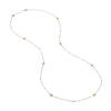Sterling Silver CZ and Mariner Link Station Long Necklace