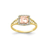 10K Two-Tone CZ 15 Ring