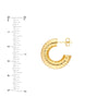 10mm ID Hammered Round Hoop Earrings