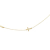 Sterling Silver Small Sideways Cross Bracelet