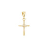 Four CZ Polished Mini Cross Pendant