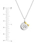 Sterling Silver Paw Disc Necklace with Dog Bone