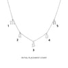 Gothic Initials Dangle Station Necklace
