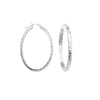 3mm x 32mm Diamond-Cut Oval Hoop Earrings