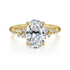 14K Yellow Gold Oval Diamond Engagement Ring