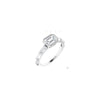 14K White 7x5 mm Emerald 3/4 CTW Natural Diamond Semi-Set Engagement Ring