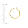 2 X 30mm Square DC Florentine Hoop Earrings