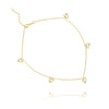 Open CZ Heart Dangle Adjustable Anklet
