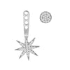 Sterling Silver CZ Circle and Star Earring Jackets