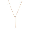 Sterling Silver Half-CZ Vertical Bar Adjustable Necklace