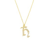Diamond Gothic 'H' Necklace