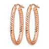 14K ForeverLite Rose Gold Polished and Textured Earrings
