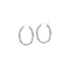 Twisted Brushed Oval Hoop Earrings