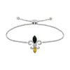 Diamond, Onyx &amp; Citrine Gemstone Fleur De Lis Bracelet